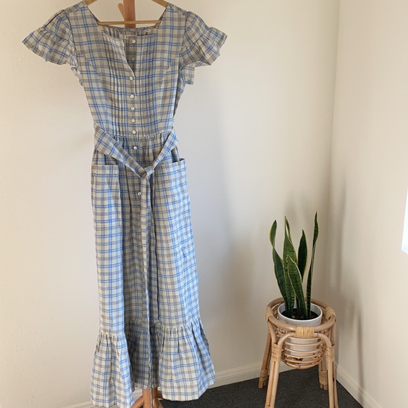 Doen Dresses & Skirts - Doen - Marfa dress - blue Meadowlark plaid - size XS - BNWT